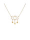 Gold necklace 14K Eye Heart Love