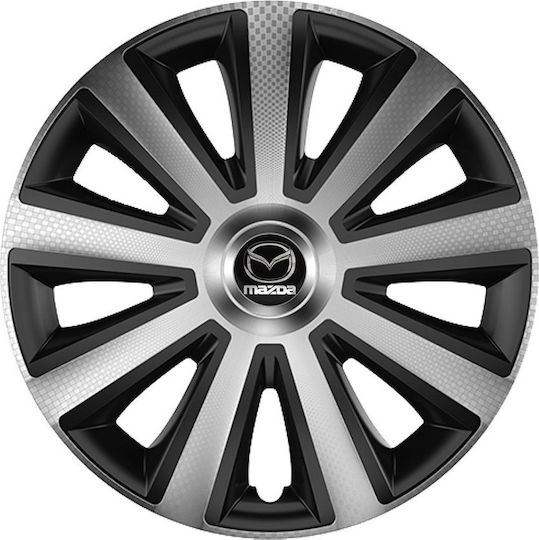 Versaco Car Hubcap Set Aviator with Mazda Emblem 15" 4pcs Silver