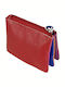 Small Leather Women's Wallet with RFID Red