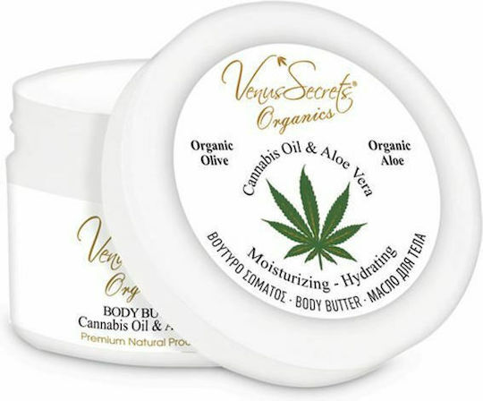 Venus Secrets Cannabis Oil & Aloe Vera Moisturizing Butter Body with Aloe Vera for All Skin Types 125ml