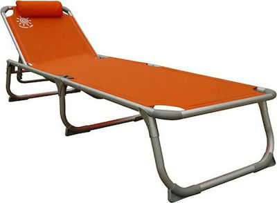 Summer Club Foldable Aluminum Beach Sunbed Orange with Pillow