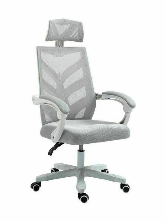 Bf2985 Executive Reclining Office Chair with Fixed Arms Άσπρο - Γκρι Woodwell