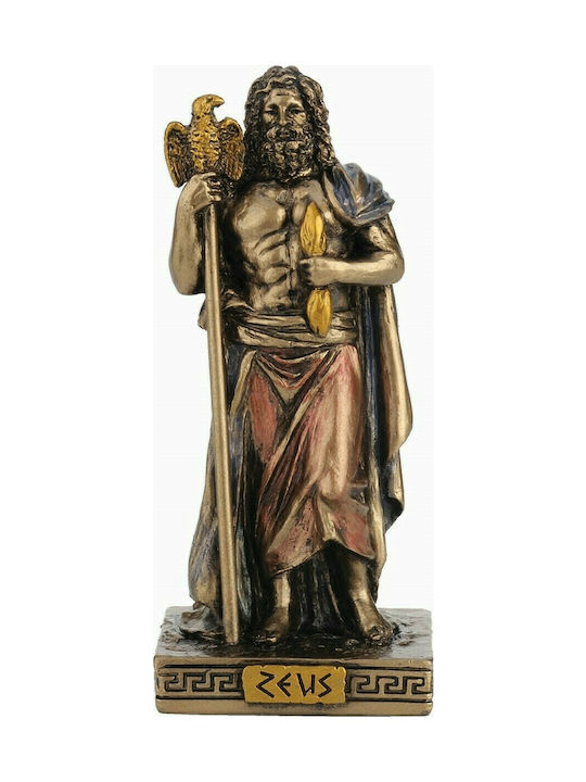 Zeus Statuie miniaturală (Electroliză de bronz Veronese 8,5cm)