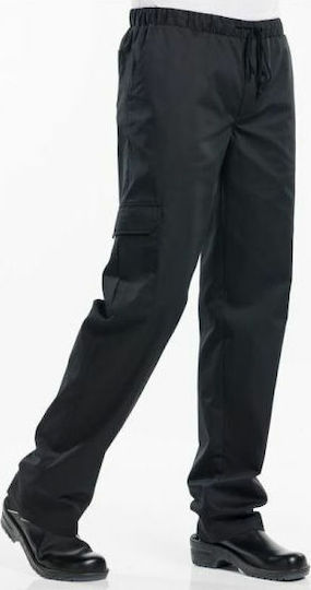 Chaud Devant Kochhose Baggy Schwarz mit Gummizug in der Taille