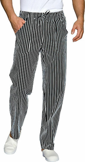 Isacco Pantaloni de Bucătar cu model Londra Negru cu Elastic în Talie