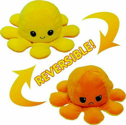 Anna Club Λούτρινο Reversible Octopus 12 εκ. Κίτρινο/Πορτοκαλί