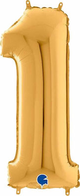 Balloon Foil Jumbo Number 1 Gold 102cm