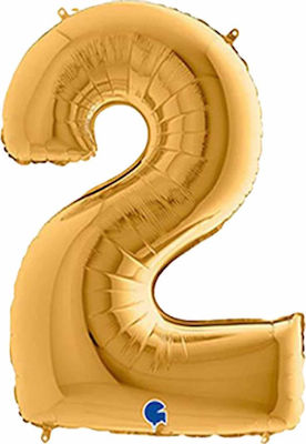 Balloon Foil Jumbo Number 2 Gold 100cm