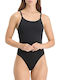 Lingerie Spaghetti Strap String Bodysuit Slim Fit Black