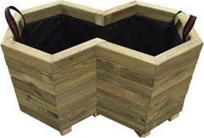 Tesias Planter Box Wooden Beige 42x69x36cm.