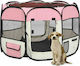 vidaXL Foldable Park Dog Folding Pink 90x90x58cm made of Fabric in Pink Color 90 x 90 x 58cm