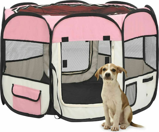 vidaXL Foldable Park Dog Folding Pink 90x90x58cm made of Fabric in Pink Color 90 x 90 x 58cm