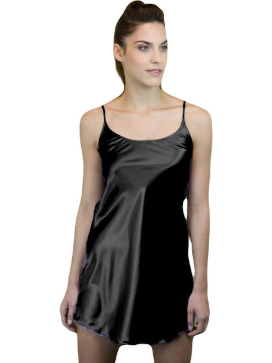 Goodnight Satin Women's Nightdress Black 001