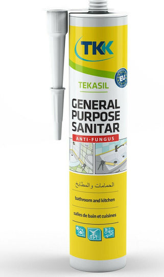 TKK General Purpose Sanitar Σφραγιστική Σιλικόνη Αντιμουχλική Λευκή 280ml