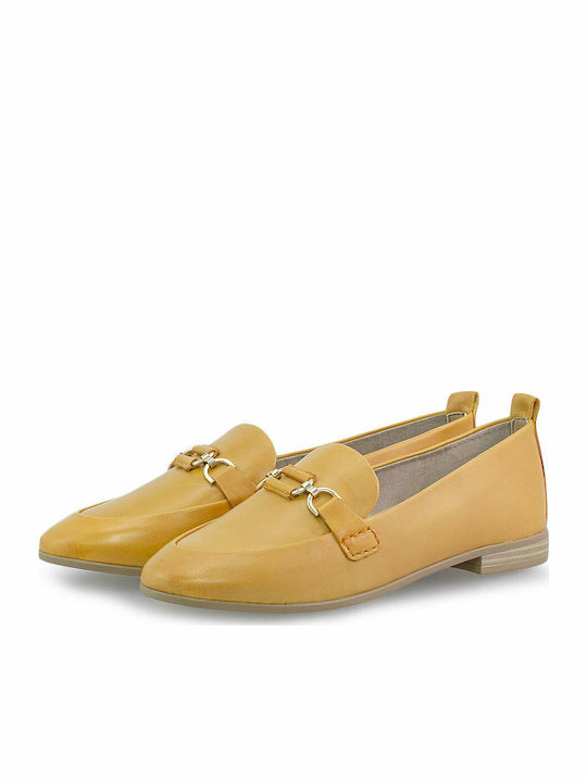 Marco Tozzi Leather Women's Loafers in Yellow Color 2-24210-26-615