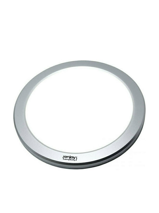 Elvhx Στρογγυλό Χωνευτό LED Panel 18W με Φυσικό Λευκό Φως 4000K 22εκ.