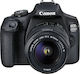 Canon DSLR Aparat foto EOS 2000D Cadru de recortare Kit (EF-S 18-55mm F3.5-5.6 SEE) Negru