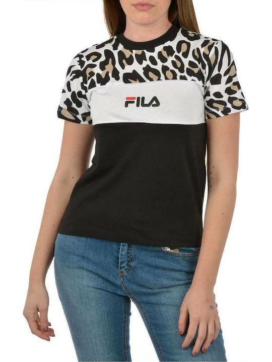 Anokia Women's T-shirt Animal Print Black