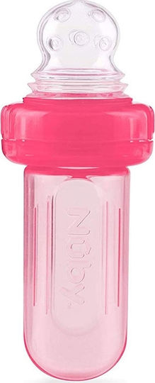 Nuby Silicone Baby Feeder Easy Squeezy Feeder for 6+ months Pink