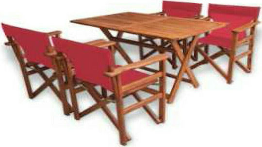 Garten- und Outdoor-Möbelsets Typsatz Speisesaal 5 Stück Rot