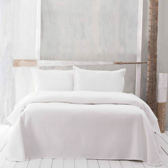 Rythmos Jazz Σετ Κουβερλί Υπέρδιπλο Microsatin 2 Εκρού 220x240cm 3τμχ