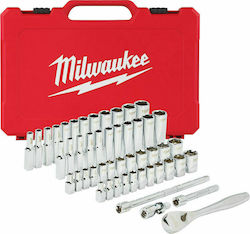 Milwaukee Set de chei tubulare și clichet 1\4" 50buc