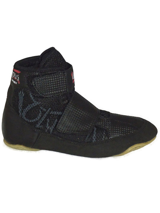 Olympus Sport Junior Velcro Παπούτσια Πάλης Μαύρα Μαύρα