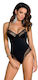 Casmir Lingerie Alina Teddy Sexy Κορμάκι με Δαντέλα Black