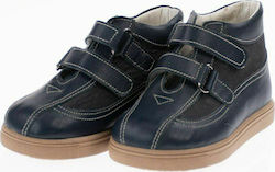 Amorino Navy Blue Baptism Leather Sneakers