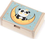 Christening Favor with Box Panda made of Wood