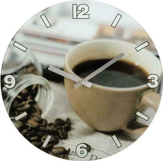 HAMA Coffee Стенен часовник Стъкло Многоцветен Ø30см