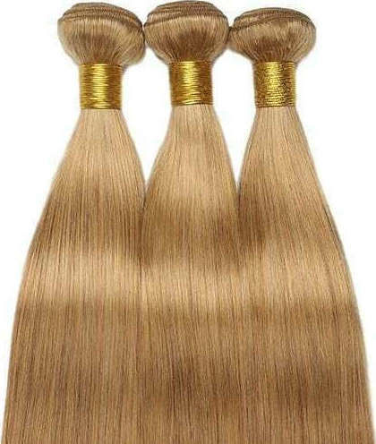 Bioshev Professional Haarteile mit Clip mit Echthaar in Blond Dore Farbe 50cm 7.3
