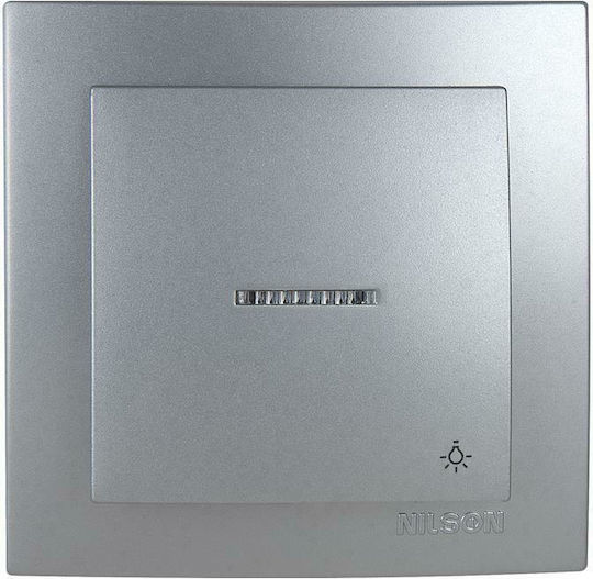 Nilson Knopf Treppe mit Kontrollleuchte in Silber Farbe 24131006