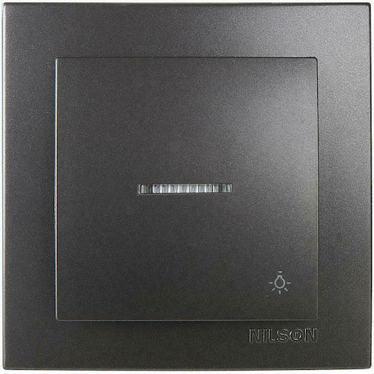 Nilson Knopf Treppe mit Kontrollleuchte in Silber Farbe 24161006
