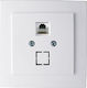 Geyer Nilson Einzeln Netzsteckdose RJ45 mit Rahmen Typ Cat5 in Weiß Farbe 24111044