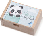 Christening Favor with Box Panda made of Wood