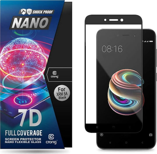 Crong 7D Nano Flexible Full Face Tempered Glass (Redmi 5A)