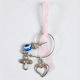 Mouchtaris Collection Metal Christening Charm with Safety Pin Silver 50pcs