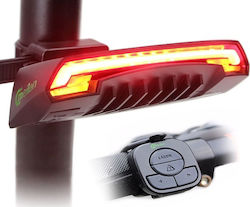 6134 Οπίσθιο Φώς Ποδηλάτου Ασύρματο Laser Επαναφορτιζόμενο με USB και Φλας με Χειριστήριο
