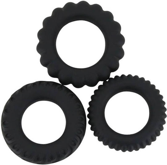 Baile Titan 3 In 1 Silicone Rings Black