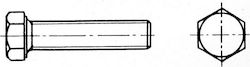 Lalizas Schraube des Bootes Sechskant Gesamtgewinde 4x30mm Inox 316 DIN 933 / ISO 4017