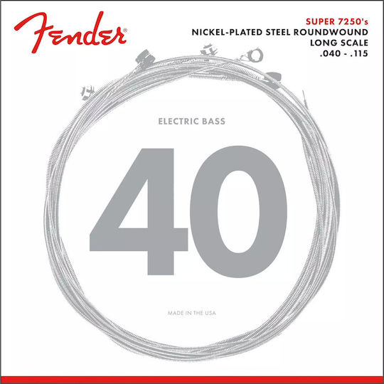 Fender Corzi Oțel placat cu nichel Individuale 5buc pentru Bas 7250 Bass Strings 72505L 5-Corzi 40"