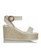 Sante Women's Leather Ankle Strap Platforms White