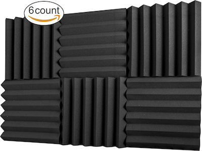 A2S Protection Sound Absorbing Panel Wedge T50mm/L30.5xW30.5cm 6pcs Black