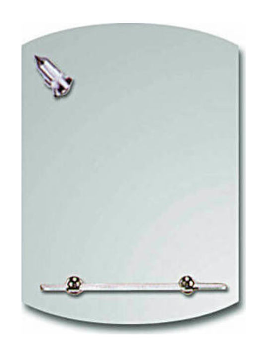 08-10-2012 Ημικυκλικός Καθρέπτης Μπάνιου με Ράφι & Υποδοχή Λαμπτήρα 50x70cm