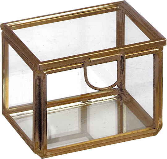 JK Home Decoration Διακοσμητικό Κουτί Γυάλινο 6.5x5x5cm