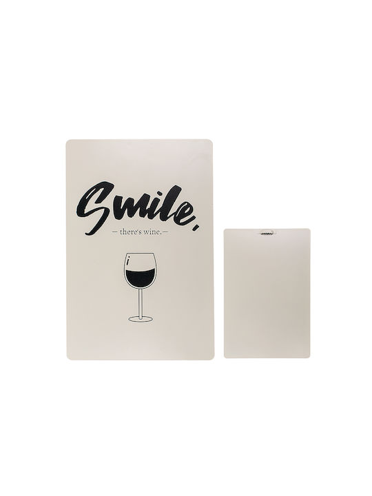 Out of the Blue Διακοσμητική Πινακίδα Smile There's Wine Χειροποίητη από Μέταλλο 20x30cm