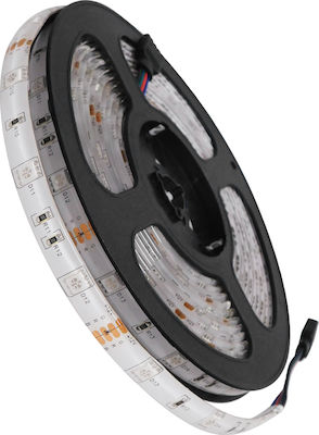 GloboStar Rezistentă la apă Bandă LED Alimentare 12V RGB Lungime 5m și 30 LED-uri pe Metru SMD5050