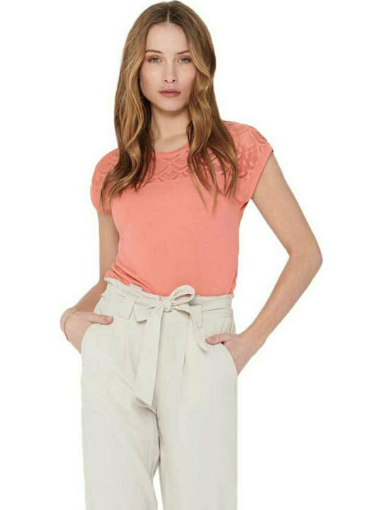 Only Women's Blouse Short Sleeve Orange