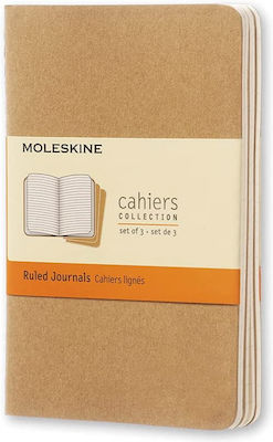 Moleskine Ruled Cahier P Set 3 Notebooks Ruled Beige